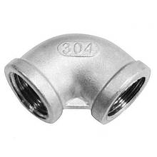 Відвід різьбовий нержавіючий Ду15 ВВ, 90° AISI 304