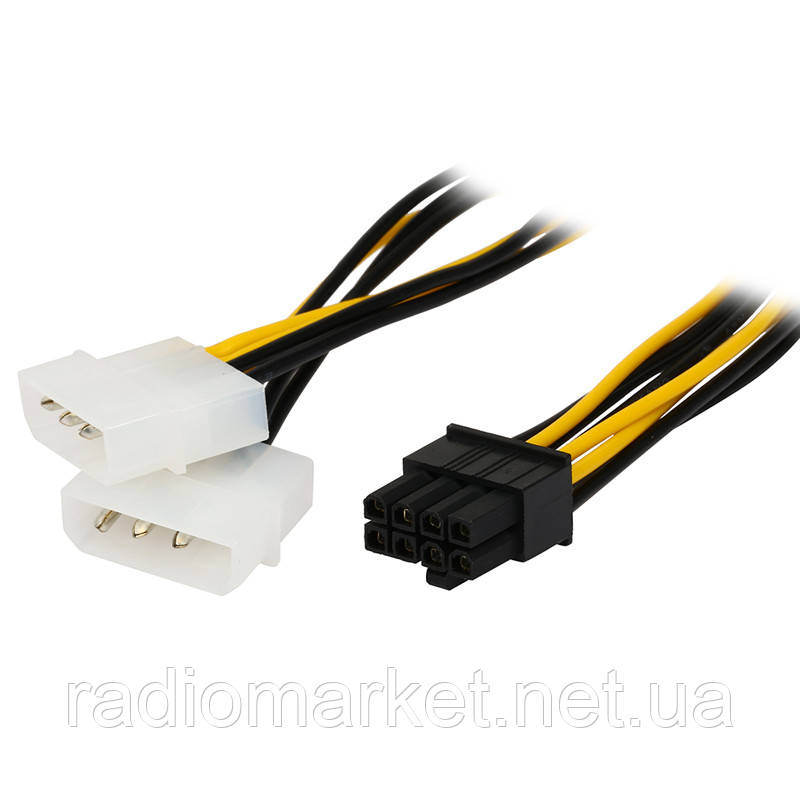 Кабель живлення для відеокарт (6pin-2x PCI-E), довжина — 15 см