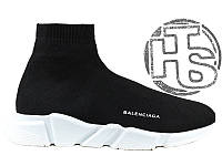 Женские кроссовки Balenciaga Knit High-Top Sneakers Black/White 504880899