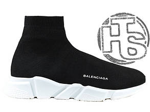 Жіночі кросівки Balenciaga Knit High-Top Sneakers Black/White 504880899