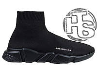 Женские кроссовки Balenciaga Knit High-Top Sneakers Triple Black 504880899