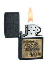 Зажигалка ZIPPO 362 BRASS EMBLEM BLACK CRACKLE, фото 2