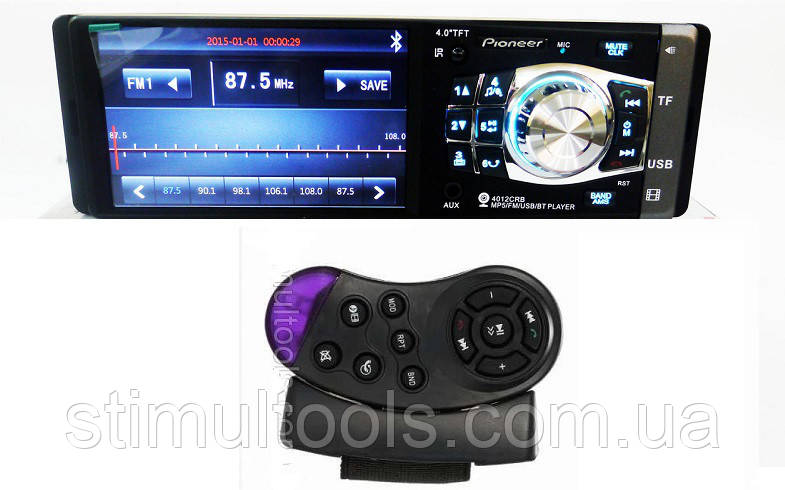 Автомагнітола з дисплеєм і пультом на кермо 4012 B, фото 1
