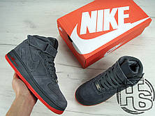 Чоловічі кросівки Nike Air Force 1 High VT Vac Tech Premium Winter Gray/Orange (з хутром) 472496-002, фото 3