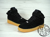 Мужские кроссовки Nike Air Force 1 High Black Suede (с мехом) 749266-001, фото 3