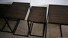 Столик журнальний Лофт дсп, комплект столиків в стилі лофт 8, фото 2