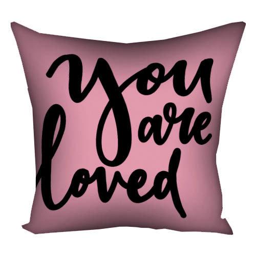 Подушка габардинова з принтом You are loved 50x50 см (5P_18L076)