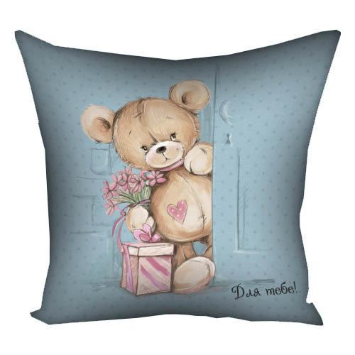 Подушка з принтом габардинова Для тебе! 50x50 см (5P_18L091), фото 1