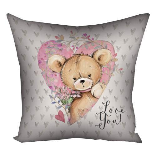 Подушка з принтом габардинова Love you! 50x50 см (5P_18L108), фото 1