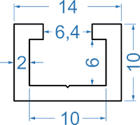 Алюминиевый станочный профиль 14x10