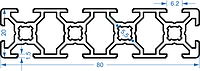 Алюминиевый станочный профиль 20x80