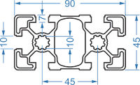 Алюминиевый станочный профиль 45х90