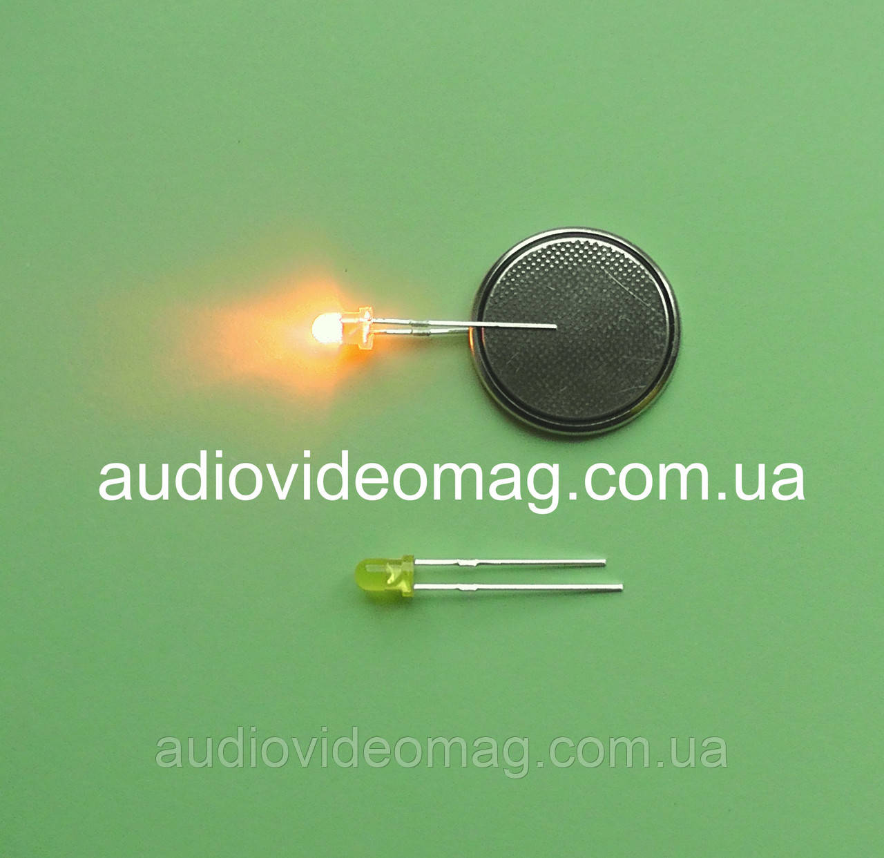 Світлодіод 3V 3 мм, матовий, колір жовтий, фото 1