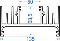 Алюминиевый радиаторный профиль 135x68,5