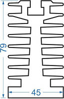 Алюмінієвий радіаторний профіль 79x45