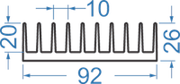 Алюминиевый радиаторный профиль 92x26