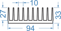 Алюминиевый радиаторный профиль 94x33