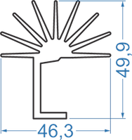 Алюминиевый радиаторный профиль 46,3x49,9