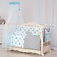 Дитяче ліжко Twins Stars 3D 9 ел S-001 blue
