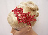 Аксесуар для волосся мереживо, квіти. Пов'язка для волосся на весілля, випускний, урочистість., фото 7