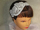 Аксесуар для волосся мереживо, квіти. Пов'язка для волосся на весілля, випускний, урочистість., фото 3