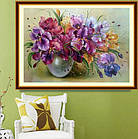 Алмазна вишивка, букет ірисів, 40х30 см, часткова викладка, фото 3