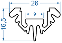 Алюминиевый светодиодный профиль 26х16,5