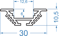 Алюминиевый светодиодный профиль 30х10,5
