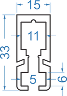 Алюминиевый светодиодный профиль 33x15