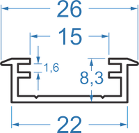 Алюминиевый светодиодный профиль 26х8