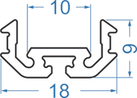 Алюминиевый светодиодный профиль 18x9