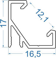 Алюминиевый светодиодный профиль 17х16,5
