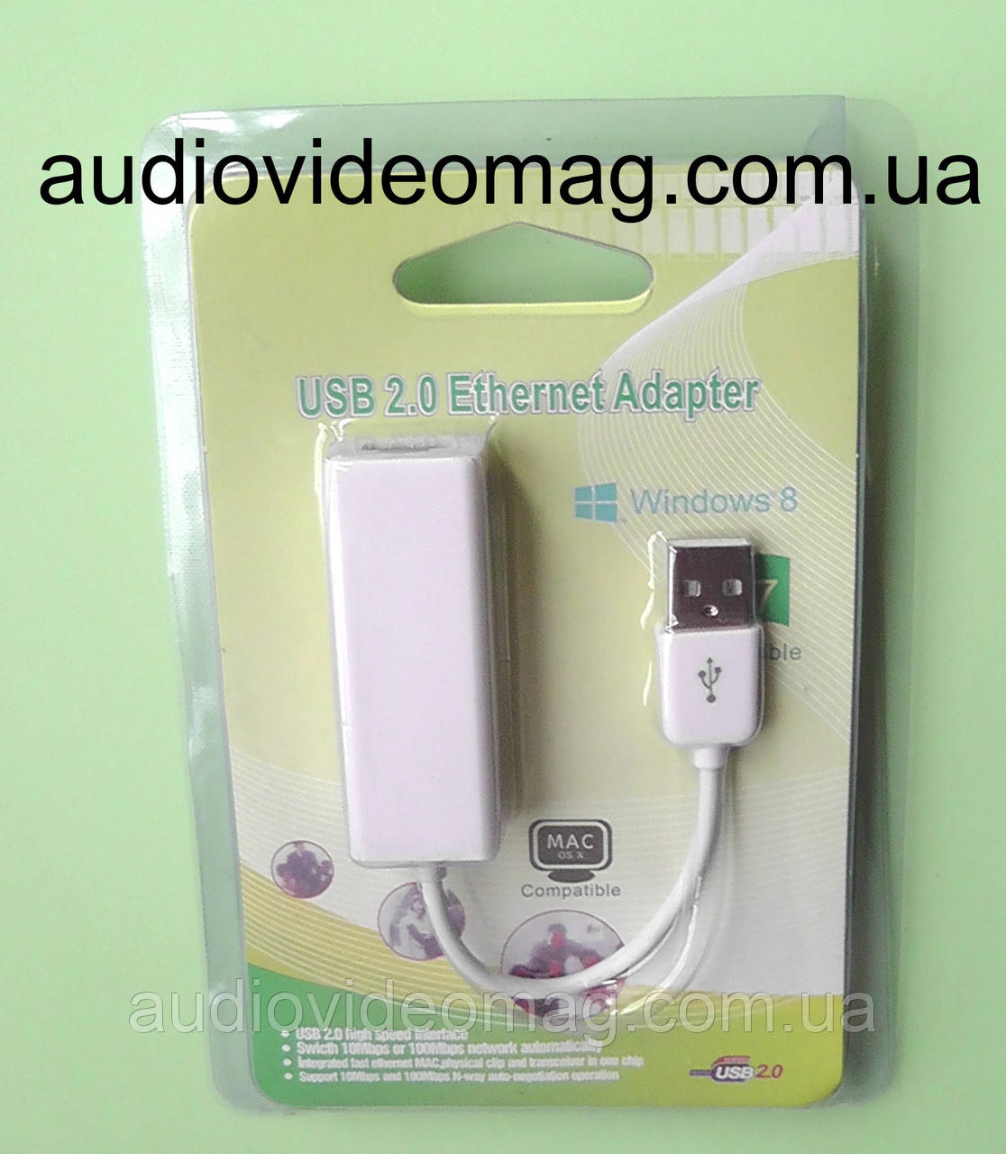 Зовнішня мережева карта USB LAN RJ45 для інтернету, фото 1