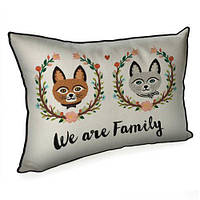 Подушка інтер'єрна з мішковини We are family 45x32 см (43PHB_18L004_WH)