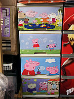 Комод на 4 ящики з декором "свинка пепа" Алеана