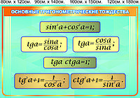 Стенд "Основные тригонометрические тождества"
