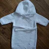 Махровий білий  дитячий халатик для хрещення (ХЛ-01) Марімо