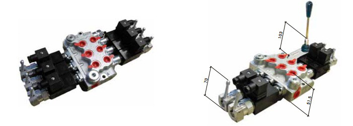 Моноблочні гідророзподільники з електричним управлінням OMFB 12V (5 важелів)