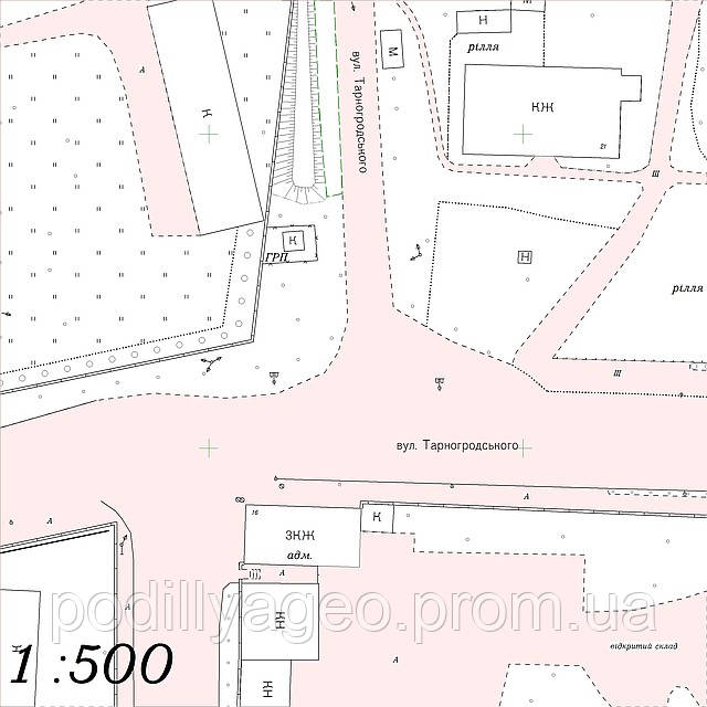 Створення планів масштабів 1:500 - 1:5 000 за матеріалами аерофотознімання або на чистій основі