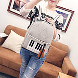 Рюкзак міський жіночий з еко шкіри Клавіші для дівчаток, дівчат (сірий), фото 4