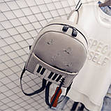 Рюкзак міський жіночий з еко шкіри Клавіші для дівчаток, дівчат (сірий), фото 6