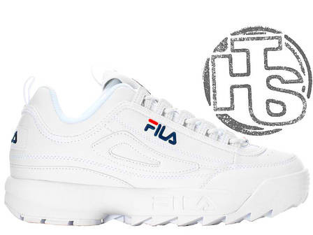 Жіночі кросівки Fila Disruptor II 2 Leather White/Navy Blue/Red FW01655-111, фото 1