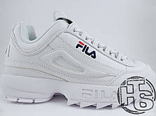 Жіночі кросівки Fila Disruptor II 2 Leather White/Navy Blue/Red FW01655-111, фото 4
