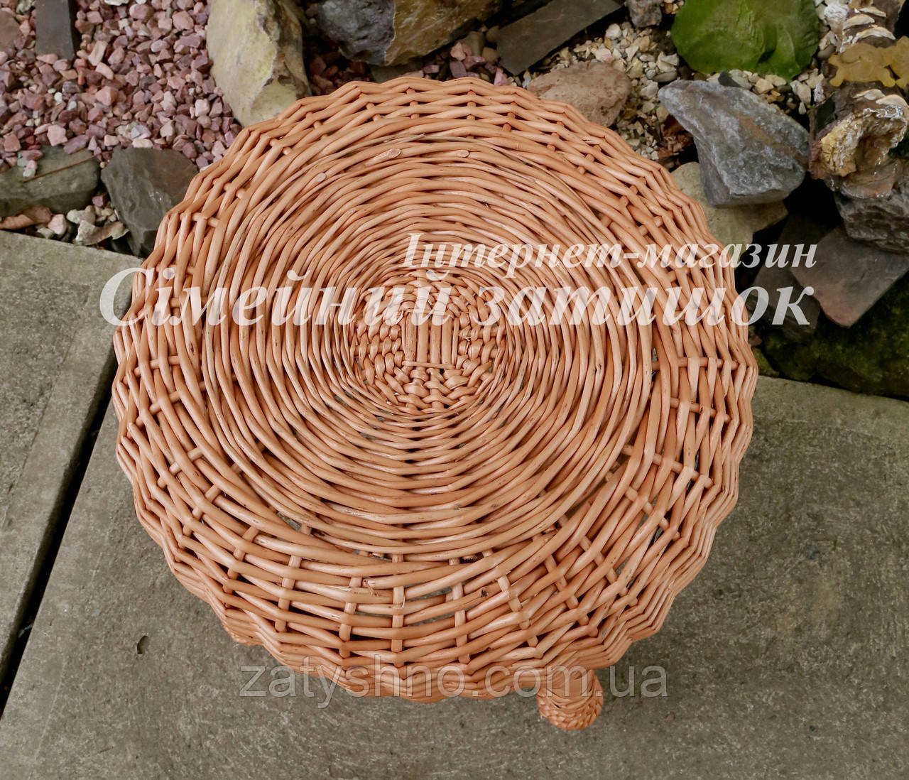 Табурет плетеный кофейный круглой формы - фото 4 - id-p635045264