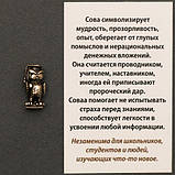 Талісман Мудра Сова Бронзове покриття / Талісман Мудра Сова Бронзове покриття 1 см, фото 4