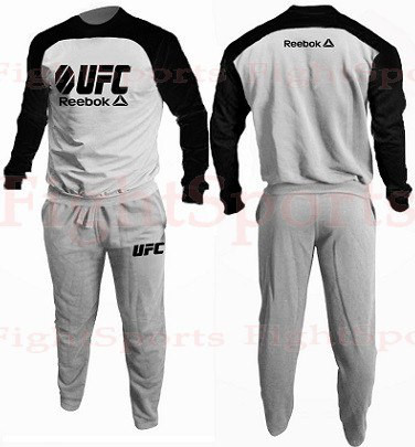 Спортивный костюм UFC REEBOK (РИБОК) Серый ИНДОНЕЗИЯ "В стиле" - фото 1 - id-p635153314