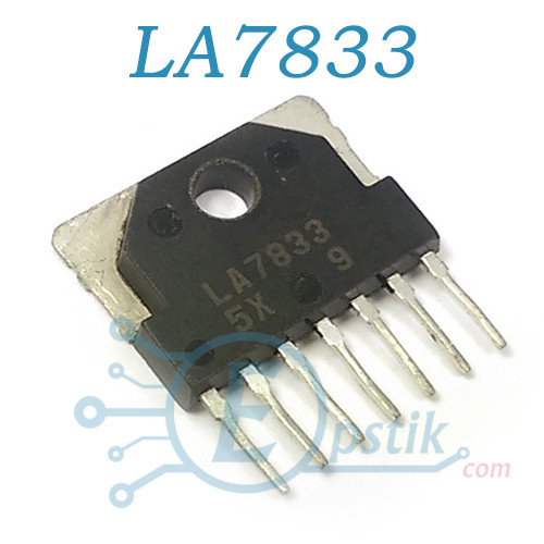 LA7833, Мікросхема кадрової розгортки, 62В, 8Вт, HSIP-7