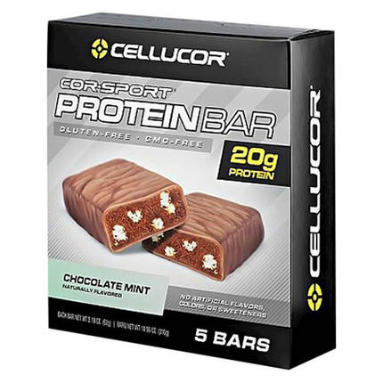 Протеїновий батончик Cellucor Cor-sport Chocolate Mint 5 шт., фото 1