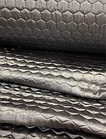 Атлас стьобаний на синтепоні (ш 145 см) З-02 колір світло-сірий для пошиття ковдр, покривал, підкладки.