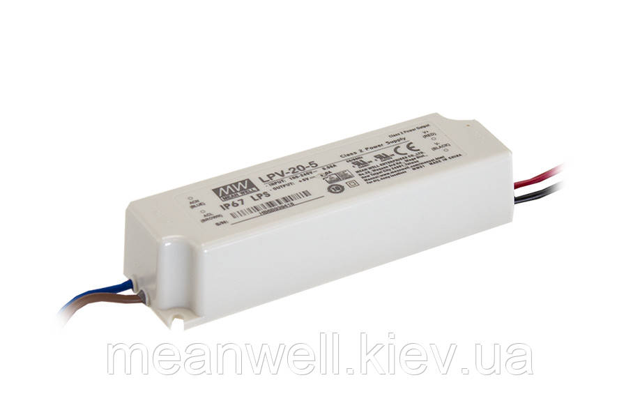 LPV-20-5 Блок живлення Mean Well Драйвер для світлодіодів (LED) 15 Вт, 5 В, 3 А, фото 1